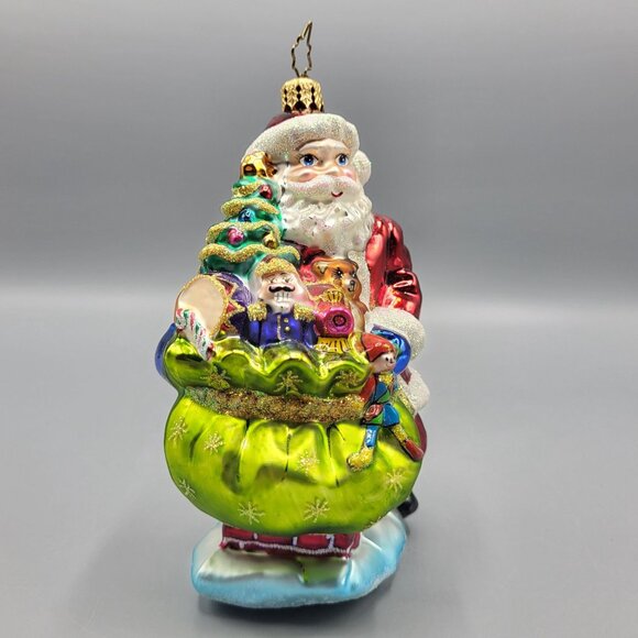 Christopher Radko Santa Claus Christmas Tree Ornament Glass Blown Chimney Scene - Picture 16 of 16